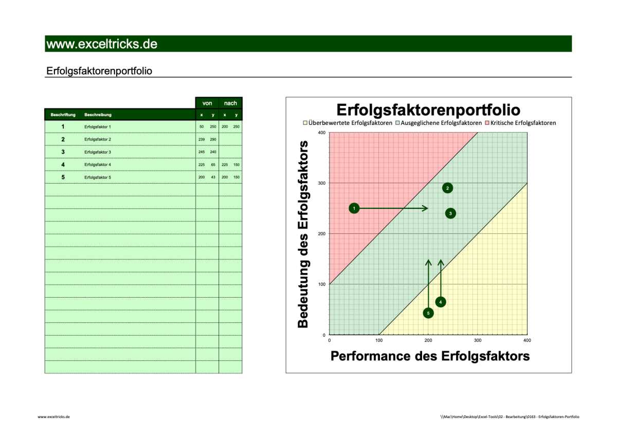 Excel-Vorlage: Erfolgsfaktoren-Portfolio