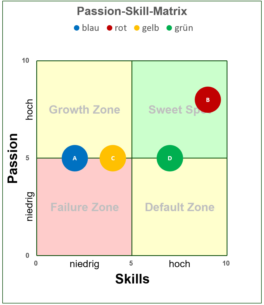 Excel-Vorlage: Passion-Skill-Matrix