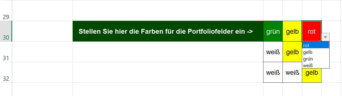 Excel-Vorlage: Stakeholder-Portfolio (3×3)