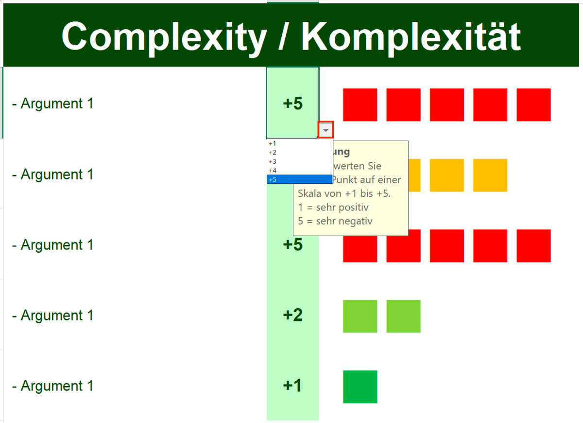 Excel-Vorlage: VUCA-Matrix