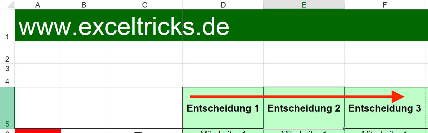 Excel-Vorlage: DACI-Matrix – Modell #3