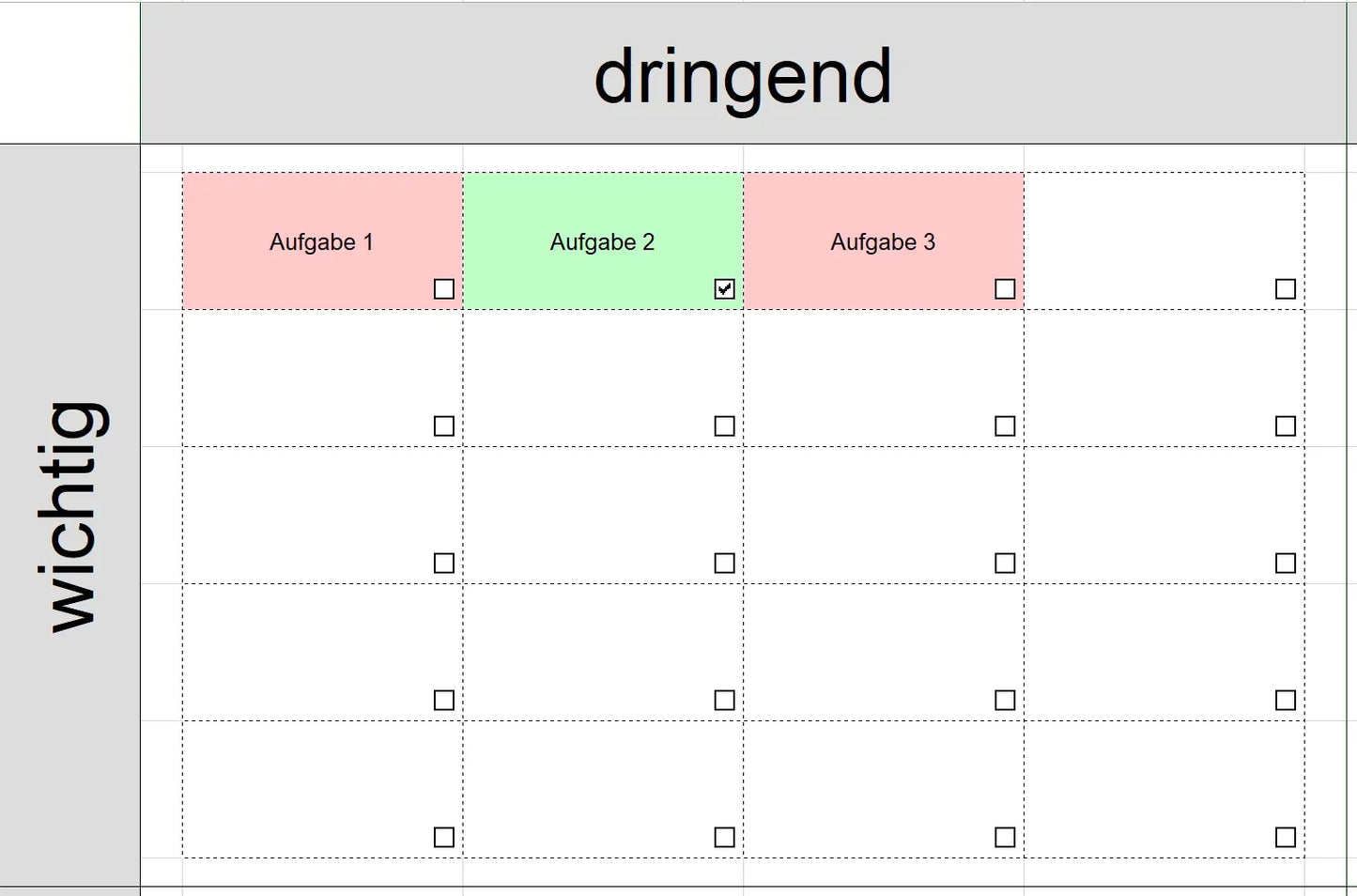 Excel-Vorlage: Eisenhower-Matrix – Aufgaben effizient priorisieren