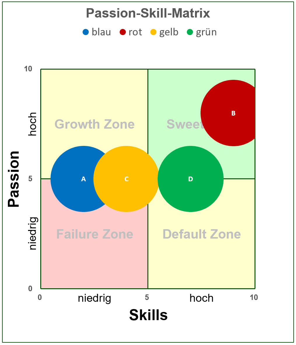 Excel-Vorlage: Passion-Skill-Matrix