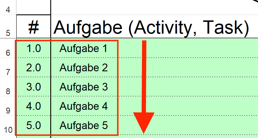 Excel-Vorlage RACI-Matrix (Modell #1) – Verantwortlichkeiten im Projekt klar zuweisen