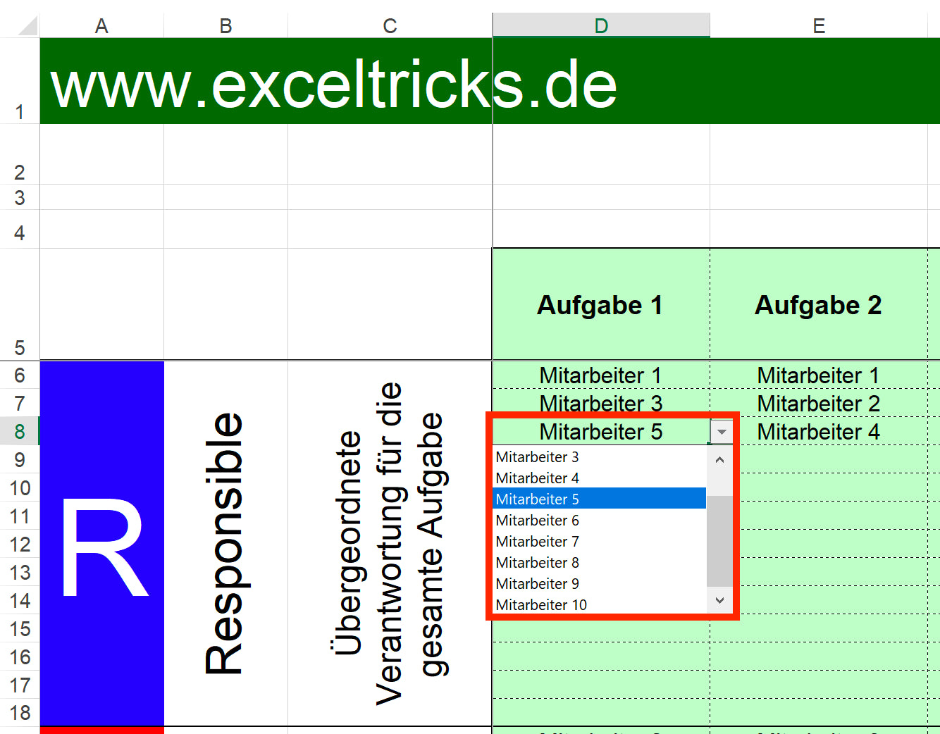Excel-Vorlage: REWA-Matrix – Modell #3