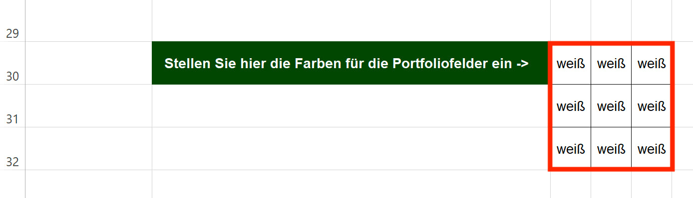 Excel-Vorlage: Stakeholder-Portfolio (3×3)