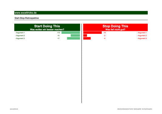 Excel-Vorlage: Start-Stop-Retrospektive