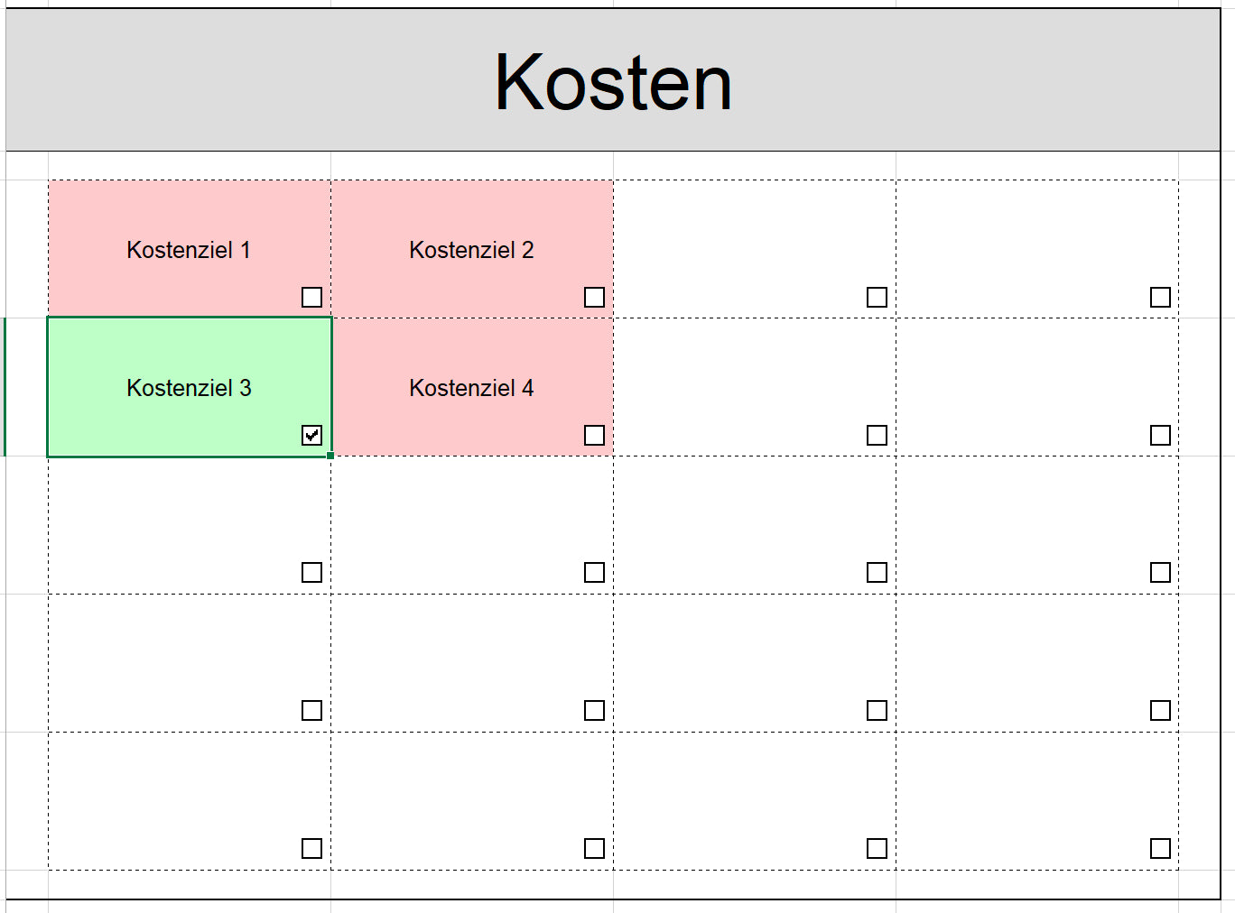 Excel-Vorlage: Teufelsquadrat im Projektmanagement – Modell 2